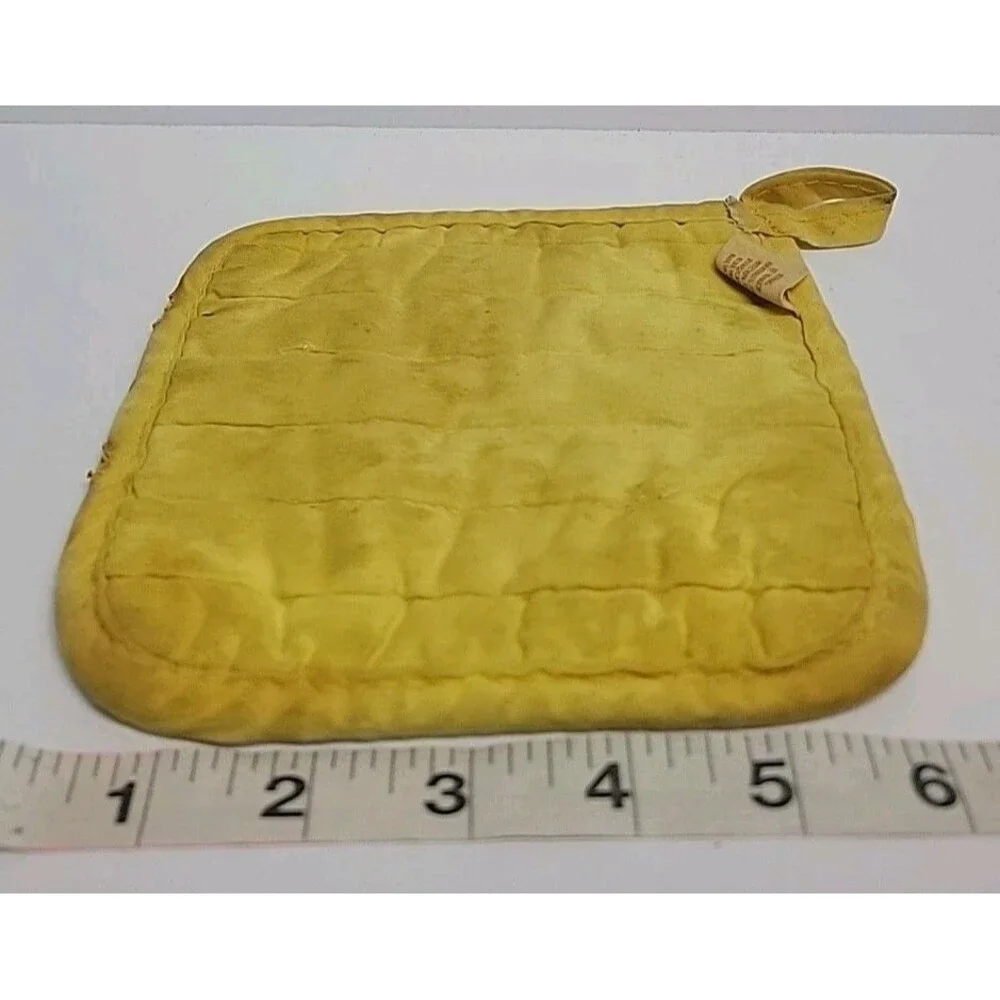 Vintage Yellow Mushroom Pot Holder Cannon Distressed USA‎